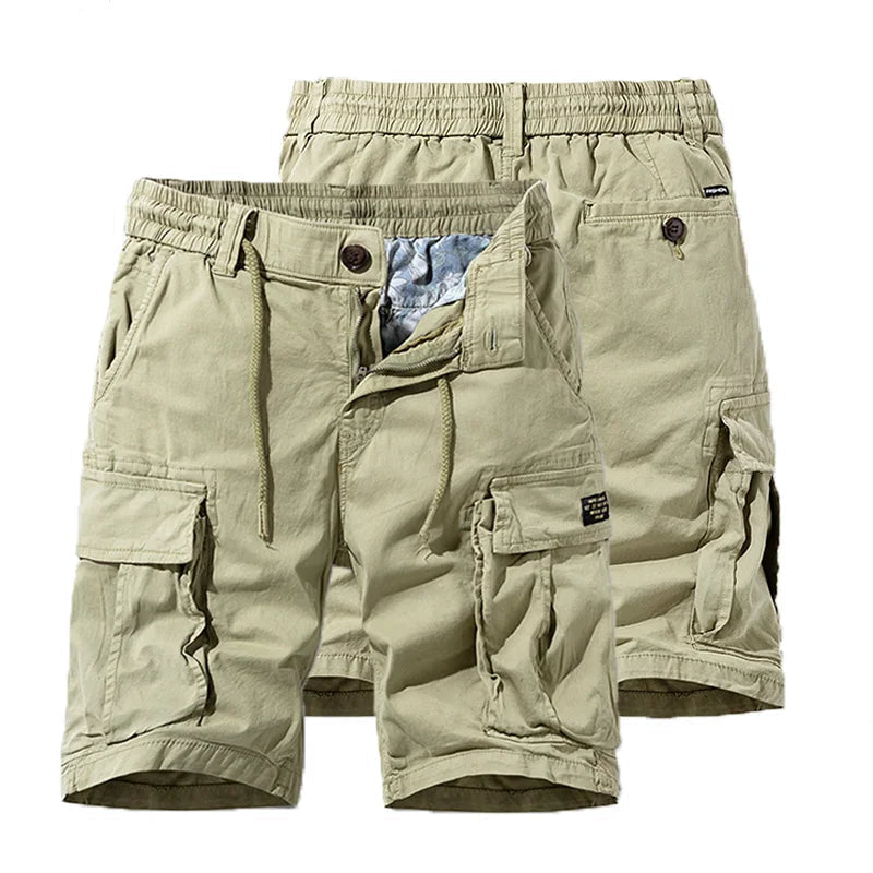 Button drawstring shorts, solid color, various colors