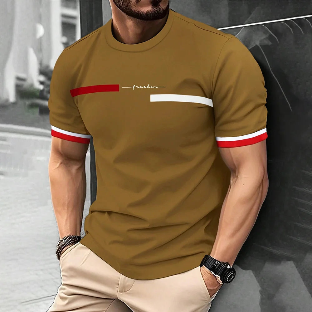 Men's 3D printed t-shirt, streetwear trend, comfortable and breathable