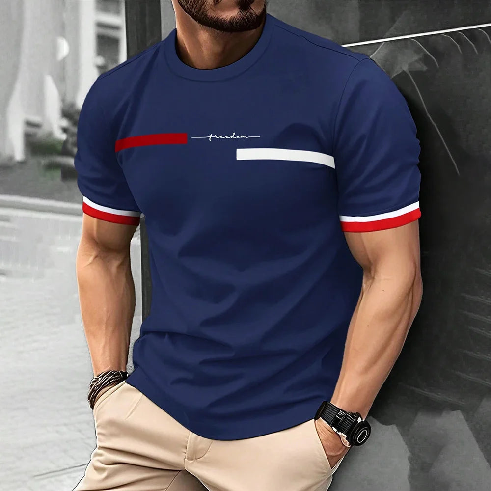 Men's 3D printed t-shirt, streetwear trend, comfortable and breathable