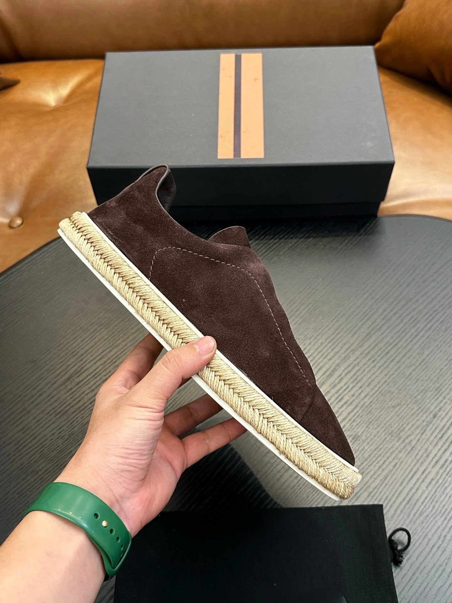 Men's Flat Skateboard Shoes Genuine Leather Outdoor Shoes Great for Driving