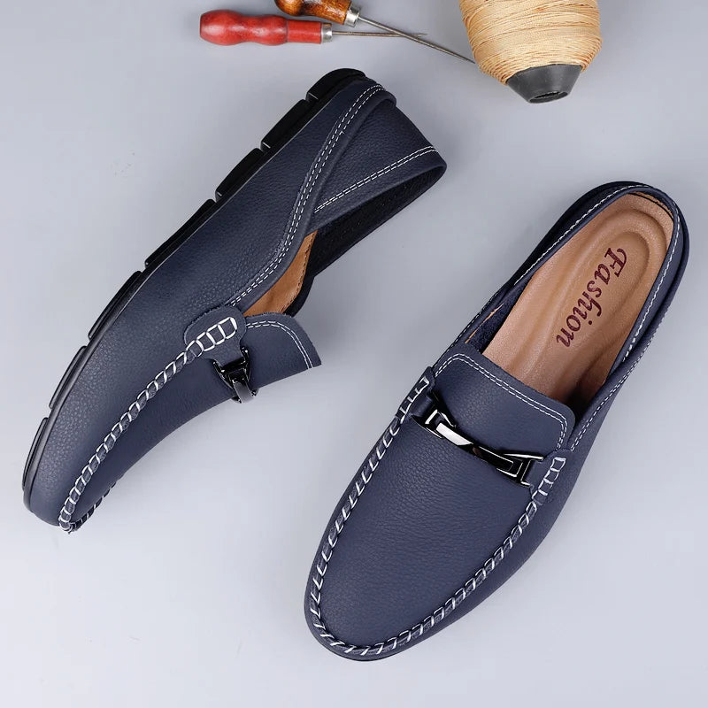 Genuine leather loafers, comfortable soft leather casual shoes.