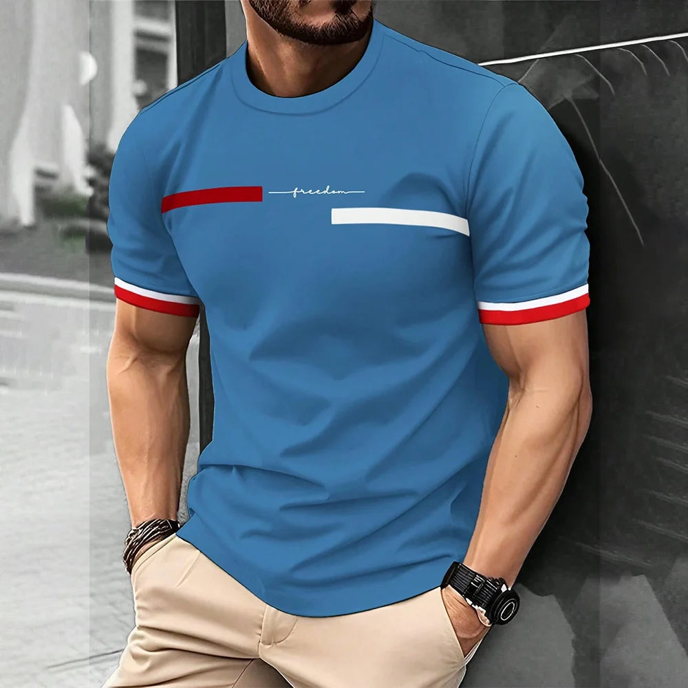 Men's 3D printed t-shirt, streetwear trend, comfortable and breathable