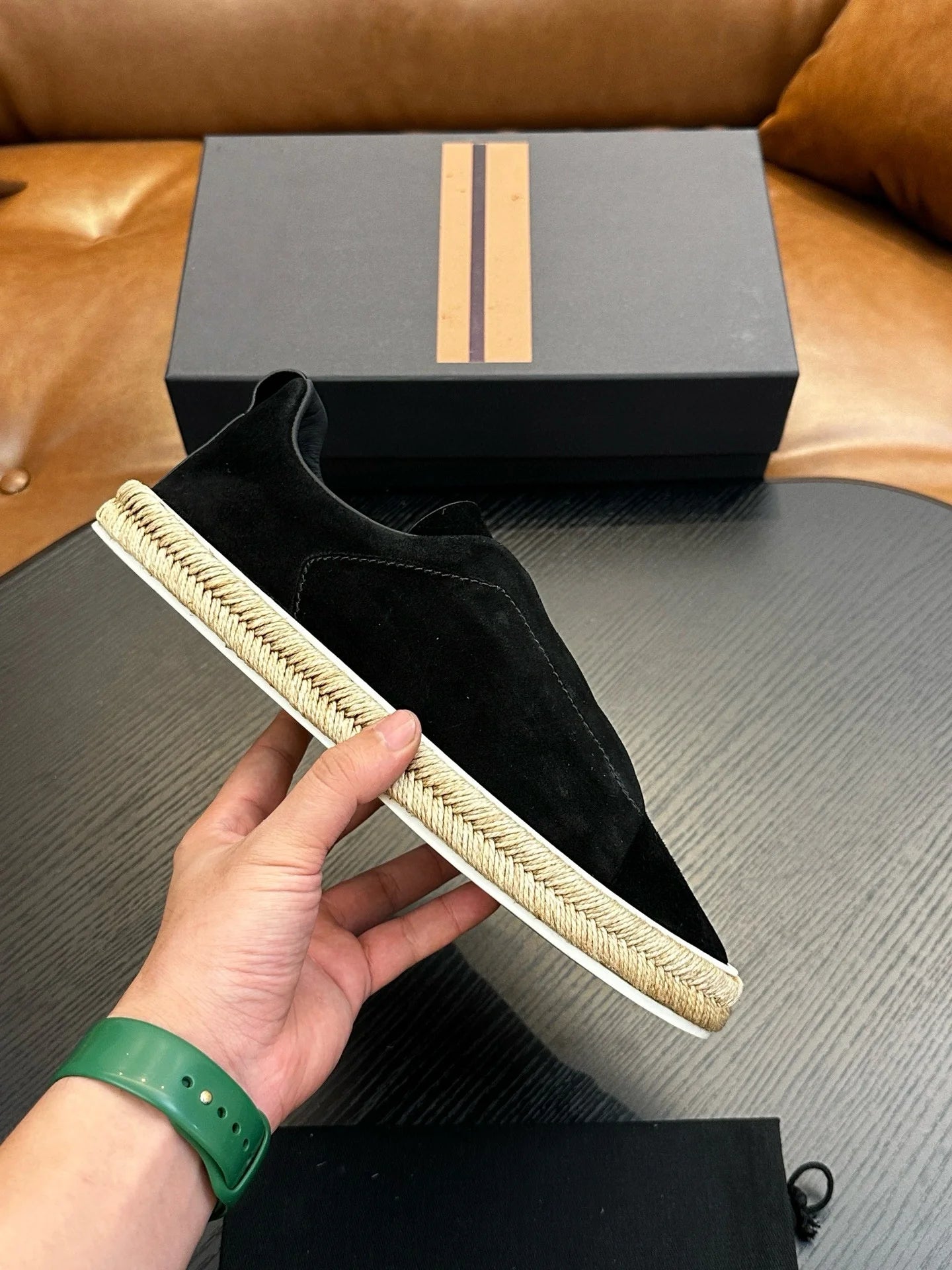 Men's Flat Skateboard Shoes Genuine Leather Outdoor Shoes Great for Driving