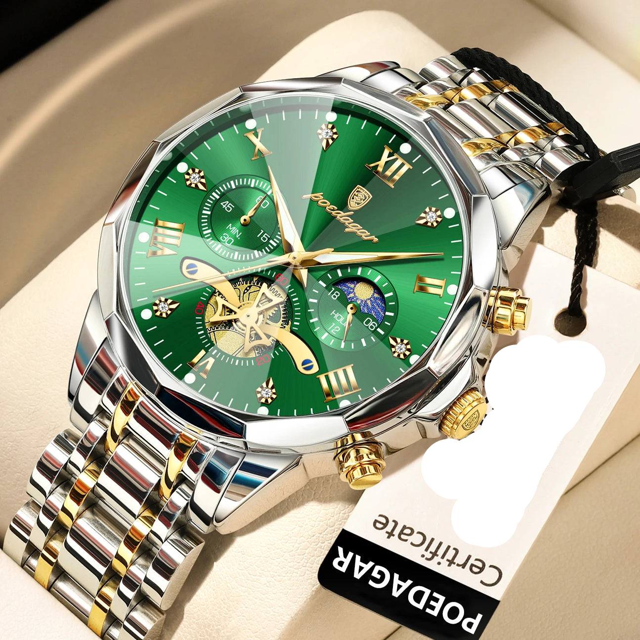 POEDAGAR Luxury Men Watch Top Original Waterproof Luminous Chronograph Man Wristwatch Stainless Steel Quartz Men's Watches Reloj