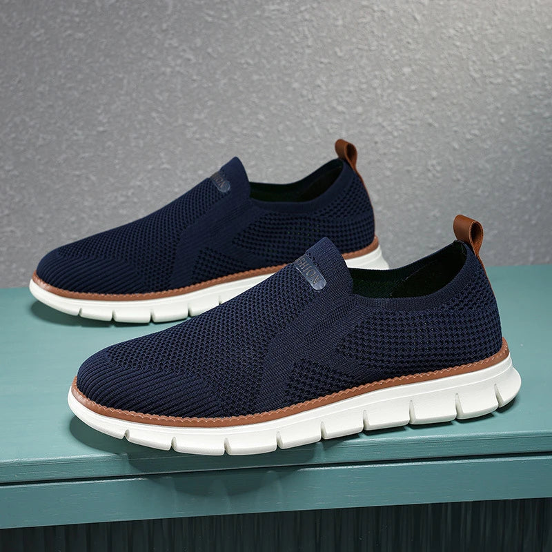 British Style Men's Shoes Autumn Breathable Sports Shoes Flying Mesh Shoes Men's Comfortable Casual Running Trend Shoes New