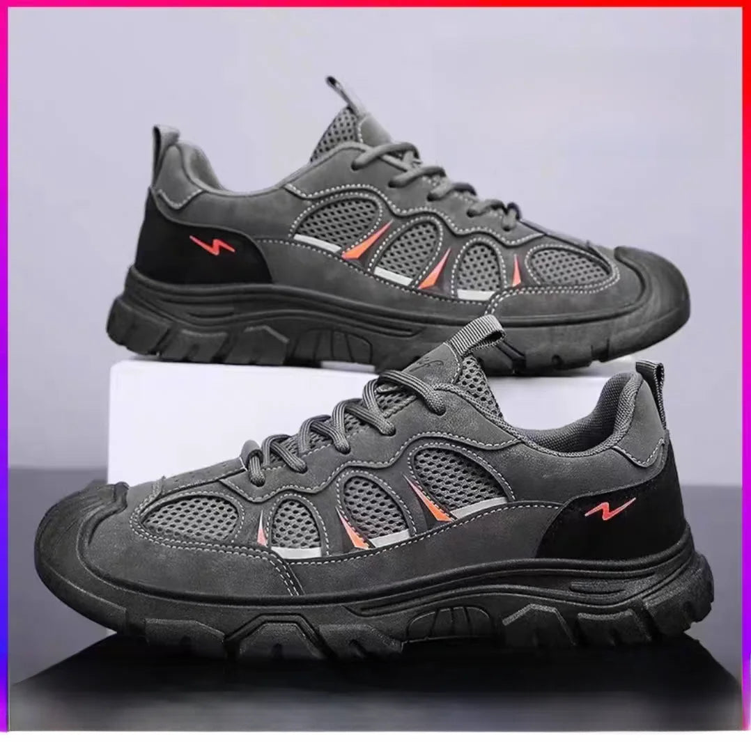Casual sports sneakers, leather padded, round toe, low heel