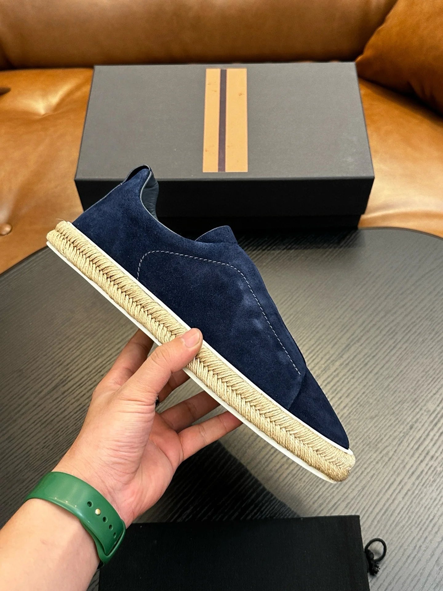 Men's Flat Skateboard Shoes Genuine Leather Outdoor Shoes Great for Driving