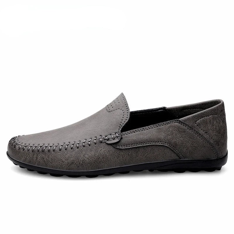 Genuine leather shoes, casual moccasin, Italian luxury.