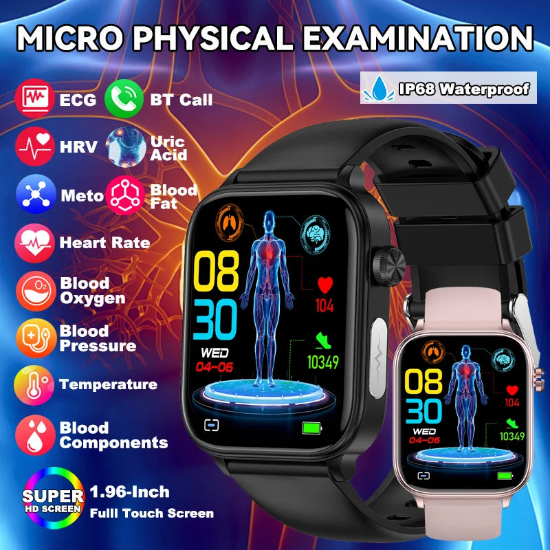 LIGE  New ECG+PPG AI Healthy Diagnose Smart Watch Men  Blood Lipid Uric Acid   Health Tracker Smartwatch