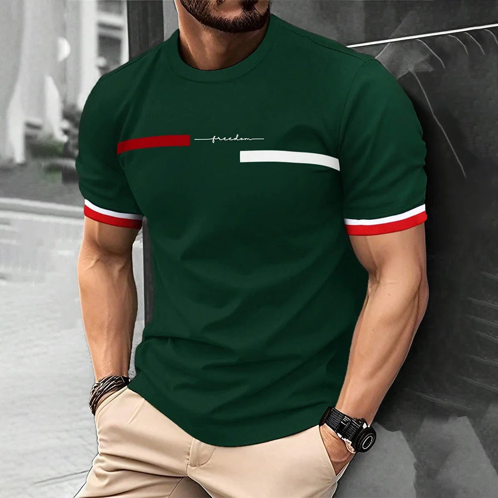 Men's 3D printed t-shirt, streetwear trend, comfortable and breathable